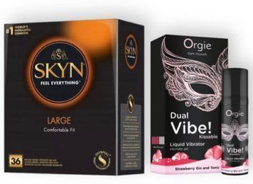 SKYN Large, 36 шт + Orgie Dual Vibe! Strawberry Gin & Tonic 15 мл SOS6850 фото