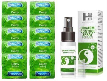 Комплект: Pasante Delay 10 шт + Пролонгатор Orgasm Control Spray 15 мл SOS11052 фото