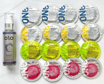 Комплект 16 шт - ONE Super Studs, Classic, Color Sensations, Glowing Pleasures + Лубрикант класичний OLO 60 мл SOS1919 фото