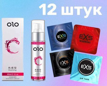Комплект 12 шт EXS + Лубрикант согревающий OLO 60 мл SOS4159 фото