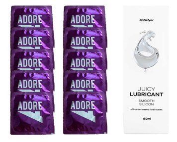 Набір: Pasante Adore 10 шт. + Лубрикант Satisfyer Smooth Silicon (150 мл) SOS12083 фото
