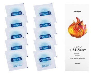 Комплект: Pasante Silk 10 шт. + Лубрикант Satisfyer Juicy Lubricant Warm Wave 300 мл SOS11534 фото