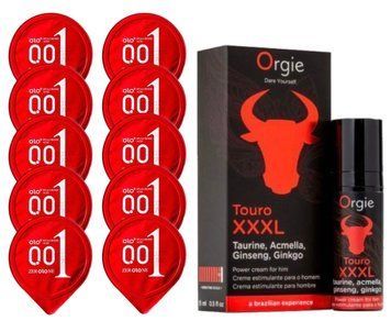 Комплект OLO Warming 001 10 шт + TOURO XXXL Cream (15 мл) SOS14405 фото