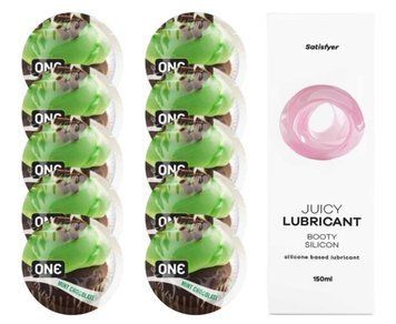 Комплект ONE Mint Chocolate 10 шт. + Лубрикант Satisfyer Juicy Lubricant Booty Silicon (150 мл) SOS12383 фото