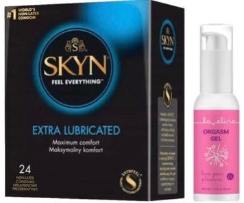 Набор из SKYN Extra Lube (24 шт) + Гель для стимуляции Loveline Orgasm Gel (50 мл) SOS10081 фото