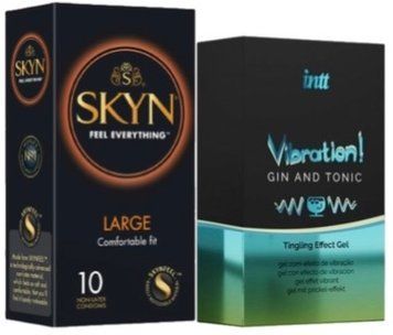 Набір з 10 шт SKYN Large + Рідкий вібратор Intt Vibration Gin Tonic (15 мл) SOS10331 фото