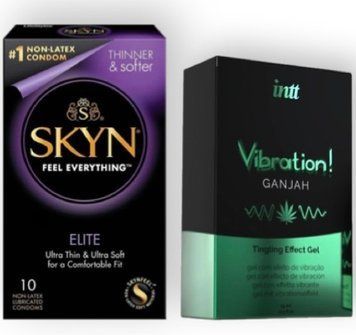 SKYN Elite 10 шт + Intt Vibration Ganjah (15 мл) SOS6900 фото
