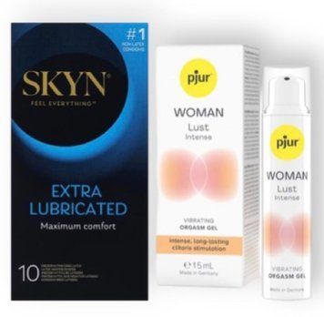 Skyn Exstra Lube 10 штук + pjur Woman Lust Intense 15 мл SOS6984 фото