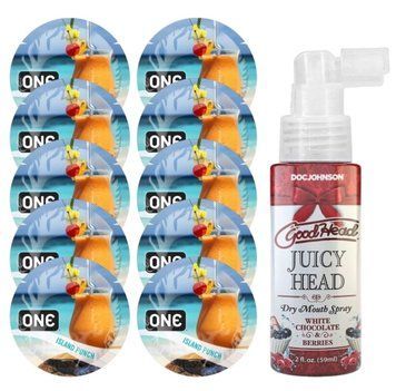 Комплект ONE Island Punch 10 шт + Doc Johnson &ndash; White Chocolate & Berries, 59 мл SOS13829 фото