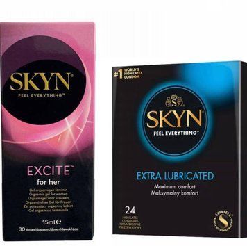 Набір : SKYN Excite Orgasmic Gel for Her 15 мл (стимулюючий гель) та SKYN Extra Lube &ndash; 24 шт SOS655 фото