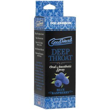 Спрей для минета DocJohnsonGoodHeadDeepThroatSpray&ndash;BlueRaspberry(59мл) ST112 фото