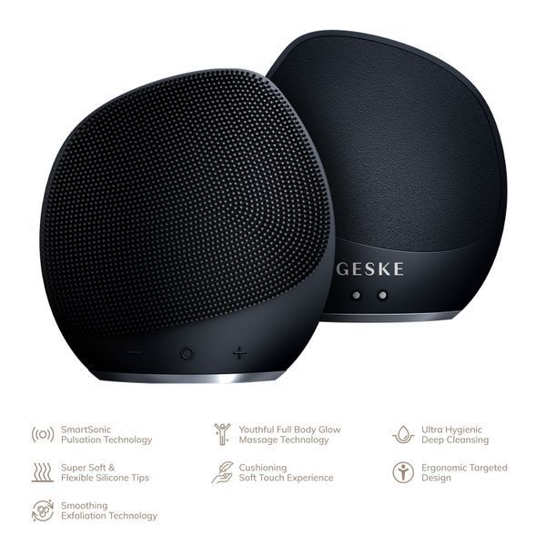 Ультразвуковая щетка для тела и интенсивный пилинг GESKE Sonic Body Brush&Intensive Exfoliator 7в1 black HB0352 фото