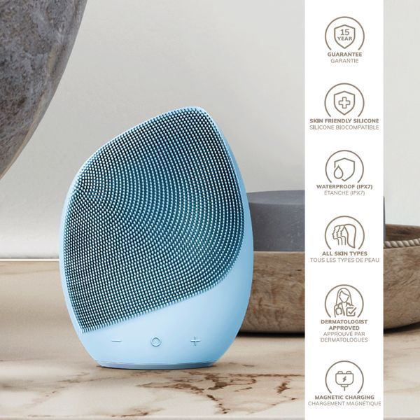 Электронная ультразвуковая щетка для лица GESKE Sonic Facial Brush 5в1 aquamarine HB0072 фото