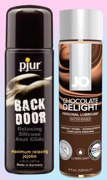 Набор лубрикантов pjur backdoor anal Relaxing jojoba silicone 30 мл + System JO Chocolate Delight (120 мл) LB731 фото