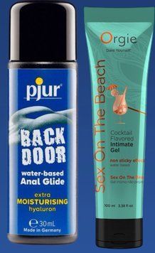 Набор лубрикантов pjur backdoor Comfort water glide 30 мл + ORGIE S*X ON THE BEACH, 100 МЛ LB411 фото