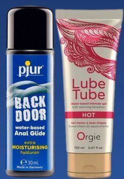 Набор лубрикантов pjur backdoor Comfort water glide 30 мл + LUBE TUBE HOT, 150 мл ORGIE LB311 фото