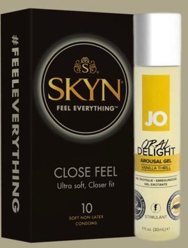 Набір SKYN Close Feel пачка 10 штук + Гель для оральных ласк System JO Oral Delight - Vanilla Thrill (30 мл) SOS5052 фото