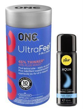 Набор ONE UltraFeel 10 шт + Pjur Aqua 30 мл SOS13089 фото