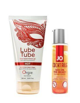 Набор - Лубрикант ORGIE LUBE TUBE HOT, 150 мл и Лубрикант System JO H2O &mdash;Keks on the beach 60 мл LB33 фото