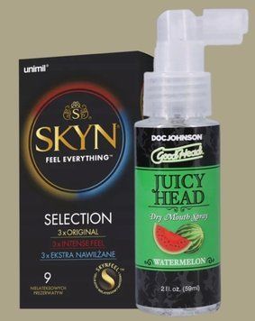 Набір Skyn Selection 9 шт + Спрей Doc Johnson GoodHead &ndash; Juicy Head Dry Mouth Spray &ndash; Watermelon 59мл SOS5089 фото