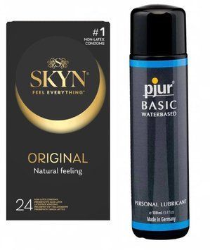 SKYN ORIGINAL (24 шт) та Лубрикант Pjur Basic waterbased 100 ml SOS294 фото