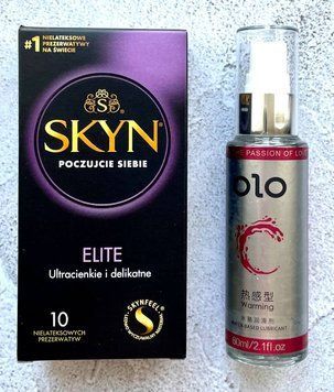 Комплект SKYN Elite 10 шт + Лубрикант согревающий OLO 60 мл SOS2320 фото