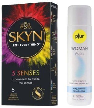 Комплект SKYN 5 Senses + pjur Woman Aqua 100 мл SOS13139 фото