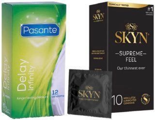Набір з Skyn ​​Supreme Feel 10 штук + Pasante Infinity Delay, 12 шт SOS8063 фото