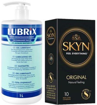 Набор из Лубриканта на водной основе Lubrix (1 л) + SKYN Original 10 шт. SOS8821 фото