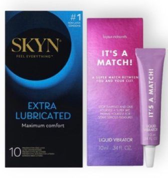 Skyn Exstra Lube 10 штук + Bijoux Indiscrets Clitherapy Liquid Vibrator &ndash; IT'S A MATCH SOS6985 фото