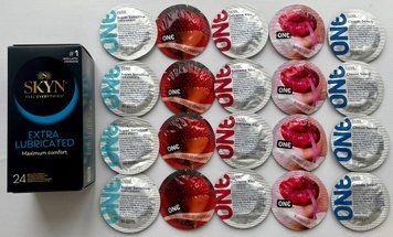 Набор 44 штук Skyn ​​Extra Lube + ONE Extreme Ribs, Super Sensitive, Flavor Waves, Classic SOS2270 фото