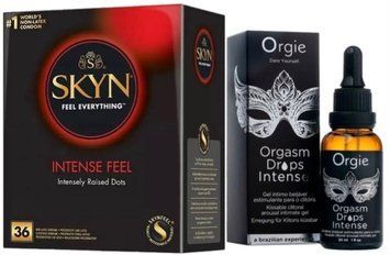 Набір з SKYN Intense Feel (36 шт)  +  Рідкий вібратор Orgie Orgasm Drops Intense (30 мл)  SOS9836 фото