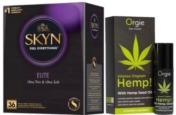 Набір з SKYN Elite 36 шт + Рідкий вібратор Intense Orgasm Hemp! (15 мл) від ORGIE SOS10232 фото
