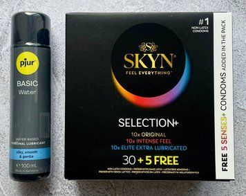 Набор Skyn ​​Selection 30 шт + 5 из 5 Senses - Лубрикант pjur Basic waterbased 100 мл SOS2617 фото