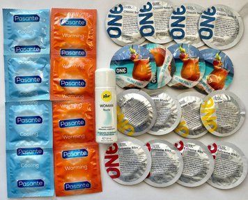 Комплект 24 штук ONE Flavor Waves, Studs, Ribs, Classic - PASANTE Cooling, Warming + Змазка pjur Woman Nude 30 мл SOS1470 фото