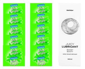 Комплект Pasante Mint 10шт. + Лубрикант Satisfyer Juicy Lubricant Boogy Booty 300 мл SOS11685 фото