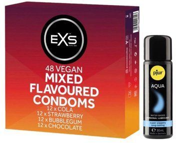 Набор EXS Mixed Flavoured (48 шт) + pjur Aqua 30 мл SOS13438 фото