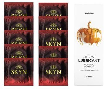 Комплект SKYN Intense Feel 10 шт. + Лубрикант Satisfyer Juicy Lubricant Playful Pumpkin 300 мл SOS12586 фото