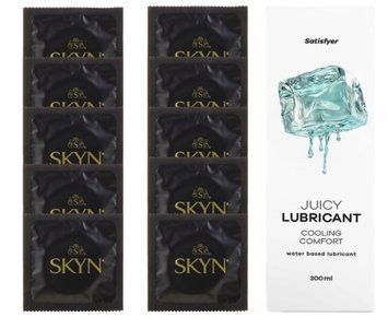 Комплект SKYN Original 10 шт. + Лубрикант Satisfyer Juicy Lubricant Cooling Comfort 300 мл SOS12636 фото