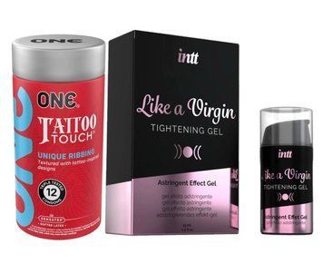 ONE Tattoo Touch Pack &ndash; 12 шт. + Гель для сужения Intt Like a Virgin 15 мл SOS6359 фото