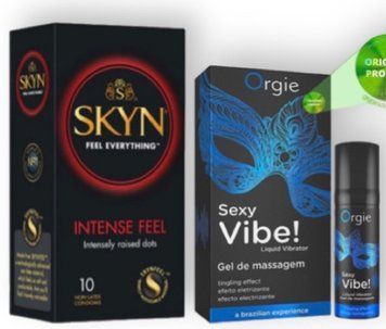 SKYN Intense Feel 10 шт + SEXY VIBE для чутливих, 15 мл ORGIE SOS6940 фото