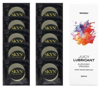 Комплект SKYN Pina Colada 10 шт. + Лубрикант Satisfyer Juicy Lubricant Euphoric Orgasm 300 мл SOS12536 фото