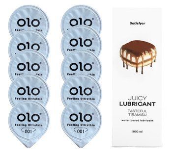 OLO Feeling Ultrathin 10 шт. + Лубрикант Satisfyer Tasteful Tiramisu 300 мл SOS12486 фото