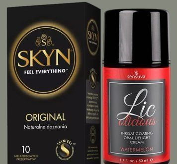 Комплект SKYN Original 10 шт + Гель  Sensuva - Lic-o-licious Watermelon (50 мл) SOS5728 фото