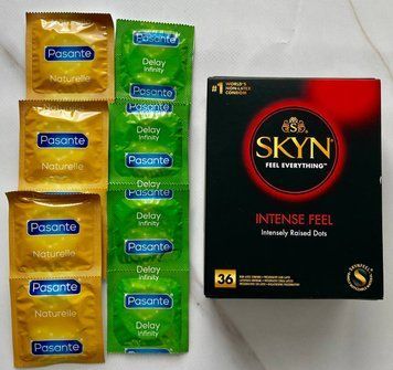 Комплект Skyn Intense Feel 36 шт + Pasante Naturelle 6 шт + Pasante Delay Infinity 6 шт SOS3002 фото