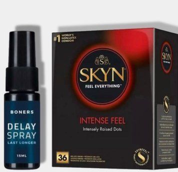 SKYN Intense Feel 36 шт + Пролонгатор Boners Delay Spray SOS5777 фото