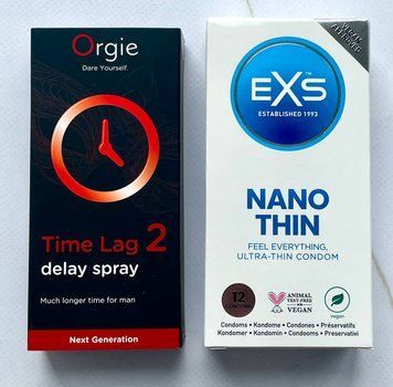 Комплект EXS NANO Thin 12 шт - Orgie Time Lag 2 Delay Spray 10 ml SOS3630 фото