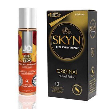 10 шт SKYN ORIGINAL + Лубрикант System JO H2O &mdash; Peachy Lips (30 мл) SOS4810 фото