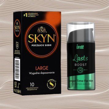 Комплект Skyn Large 10 шт + Пролонгатор Intt Lasts 15 мл SOS4452 фото