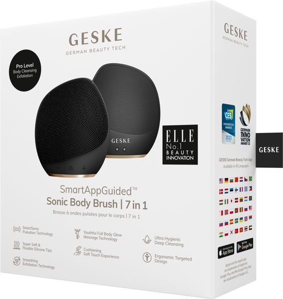 Ультразвуковая щетка для тела и интенсивный пилинг GESKE Sonic Body Brush&Intensive Exfoliator 7в1 gray HB0353 фото